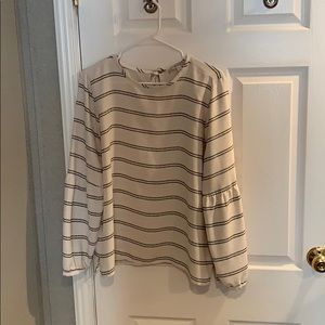 Loft Striped Flare Sleeve Top